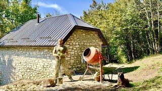 OFF-GRID Stone Cabin in the Mountains I Started Working on the Interior Ep.05.