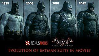 Evolution of Batman Suits in movies 1939 - 2022  Batman Arkham Knight