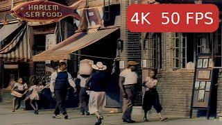 New York 1939 Harlem and Germant District  Colorized & Remastered 4k 50fps