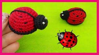  Crochet amigurumi ladybug keychain magnet brooch making How to make ladybug?