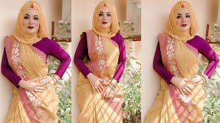 How To Style Hijab With Saree Easy way to wear Hijab with saree