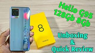 Realme 8 Unboxing & Quick Review AMOLED Display  30W  Charger  Mediatek Helio G95  Cyber Silver