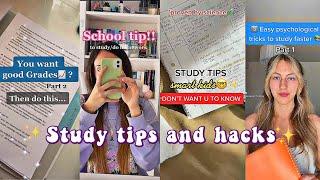 Study hacks and tips to get good grades️ Tiktok compilation Study inspo