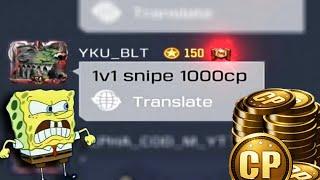 1v1 Sniper For 1000 CP in Cod Mobile  Cod Mobile Funny Video