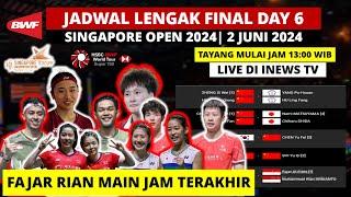 Jadwal Final Singapore Open 2024 Fajar Rian Main Jam Terakhir  KFF Singapore Open Badminton Day 6