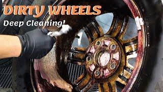 Deep Cleaning DIRTY WHEELS  Satisfying Car Detailing