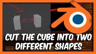 Blender Tutorial How To Cut The Cube Into Two Different Shapes In Blender  - Tutorial For Beginners