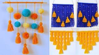 3 DIY Yarn wall Hanging  Home decor ideas  Wall Decor Ideas Easy Craft Ideas  Tassel Making Idea