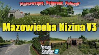 POIGNANT “MAZOWIECKA NIZINA V3” MOD MAP TOUR Farming Simulator 22 Review PS5.