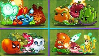 4 Team Electric + Fire Plants Battlez - Who Will Win? - PvZ 2 Team Plants vs Team Plants