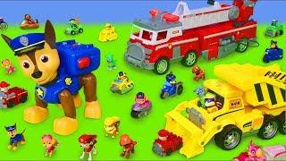 Paw Patrol Unboxing Fire Truck Mighty Pups Chase Ryder & Fireman Marshall Toys for Kids