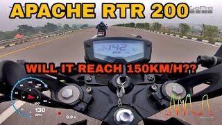 Will it reach 150kmh?  Top speed of Apache RTR 200  GPS top speed test