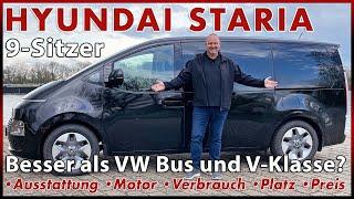 Hyundai Staria 9-Sitzer - Die VW Bus Alternative? Preis Platz Verbrauch Test Probefahrt Review 2023