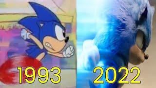 Evolution of Sonic the Hedgehog in Movies Cartoons & TV 1993-2022