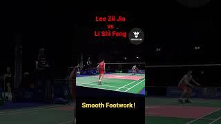 Nice angle smooth footwork with powerful smash from Lee Zii Jia and Li Shi Feng