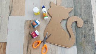 Superb Home Decoration ideas  Cat Shaped craft ideas  Easy Cardboard Craft