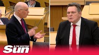 John Swinney shouts at Tory MSP who asks where £100m for Scottish education has gone