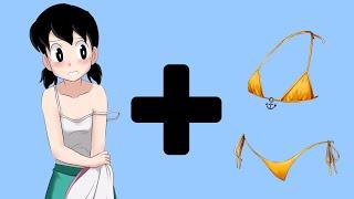 Lets help Shizuka dress bikini Shizuka animationDoraemon animation