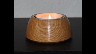 Woodturning #52   A simple Tealight Holder