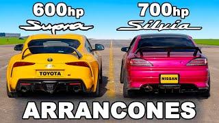 Toyota Supra de 600 hp vs Nissan Silvia de 700 hp ARRANCONES