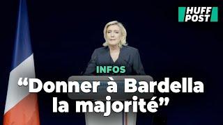 Marine Le Pen appelle à donner à Jordan Bardella une majorité absolue à lAssemblée