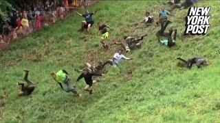 WATCH Gloucestershire Cheese Rolling 2024 competition
