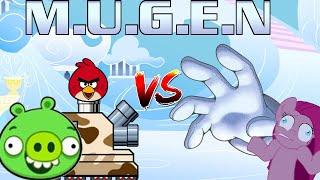 MUGEN Battle 15 Angry Birds Tank and Minion Pig vs Master Hand and Pinkamena