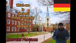 Which private university best for MBA or Masters program in Germany 2024