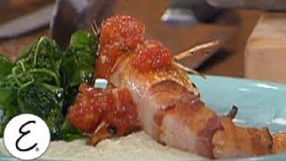 Bacon-Wrapped Gulf Shrimp with Creamy White Cheddar Grits  Emeril Lagasse