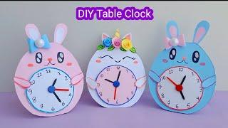 how to make paper table clock  School project  DIY table clock  origami craft  paper craft
