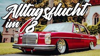 Wunderschöner Mercedes W114 auf Luft und Custom Barock Rädern