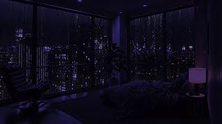 Dunkles Schlafzimmer - Regen-Geräuschlandschaft - Entspannen und erholen Sie sich in der Stadt ️️