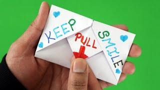 DIY - SURPRISE MESSAGE CARD  Pull Tab Origami Envelope Card  LETTER FOLDING ORIGAMI