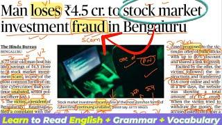 Learn English Grammar Through Newspaper  Stock Market Investment Fraud  The Hindu
