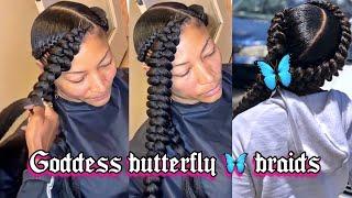 Two Quick And Easy Goddess BUTTERFLY BRAID  Protective Hairstyle 