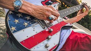 STAR SPANGLED BANNER Slide Guitar Solo  RED WHITE & BLUES Independence Day