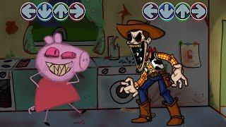 FNF Peppa.Exe vs Woody.Exe Sings Bacon Song  ToyStory.EXE x Muddy Puddles mod- Friday Night Funkin