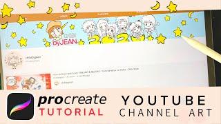 PROCREATE TUTORIAL How to Create YouTube BannerChannel Art on IPAD- CHIBI Style