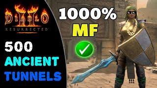 Blizz sorc with HUGE Magic Find 1000%  500 Ancient Tunnels runs - Diablo 2 resurrected