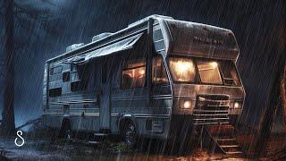 Sleeping In A Retro RV Caught In A Rain & ThunderstormBlack Screen  12 Hours  Sleep In Series