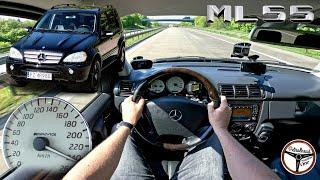 2002 Mercedes ML55 AMG 347 KM  V-max 0-100 100-200 kmh. Prezentacja i próba autostradowa.  4K