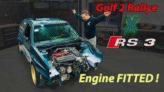 The Audi RS3 engine is in the Golf 2 Rallye 