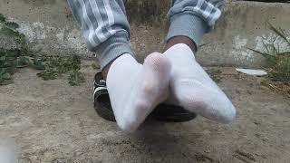 Male Thin socks And Slides #malesocks