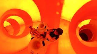 Swamp n Splash Twisting Funnel Water Slide  Americas Largest Indoor Waterpark  DreamWorks NJ