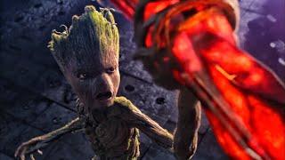 Groots handle on Thors hammer  avengers infinity war 2018 movie  Super hit scene Tamil  1080p