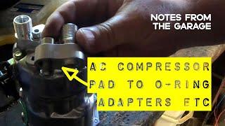 Air Con Compressor PAD to O-ring Connection Adapters  Fitting AC - Garage Notes