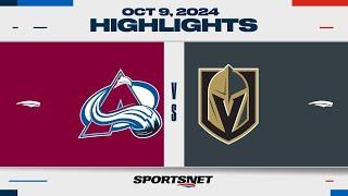 NHL Highlights  Avalanche vs. Golden Knights - October 9 2024