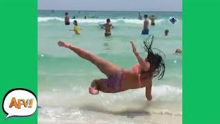 Surfs DOWN For This GIRL   Funny Fails  AFV 2019