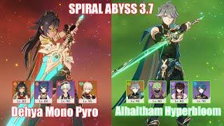 C0 Dehya Mono Pyro & C0 Alhaitham Hyperbloom  Spiral Abyss 3.7  Genshin Impact