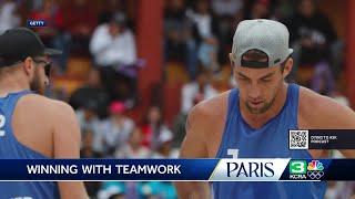Theo Brunner and Trevor Crabb on the necessary teamwork to win beach volleyball